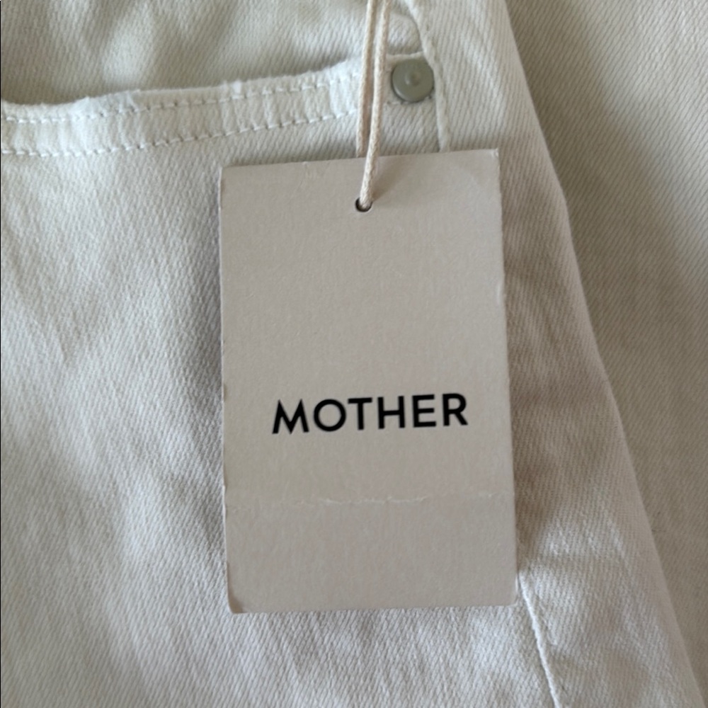 MOTHER Cream Cargo Distressed Relaxed Fit Jeans - Picture 2 of 5